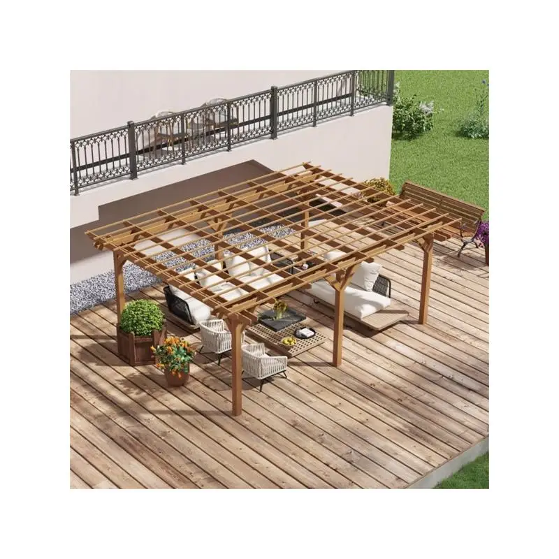 

Деревянная беседка для использования на открытом воздухе, идеально подходит для садов и заднего двора, идеально подходит для отдыха и развлечений, простая сборка