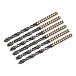 6pcs 3/3.2/3.5/4/4.5/5/5.5/6/6.5mm Titanium Nitride Coated M2 High Speed Steel Twist Jobber Drill Bit