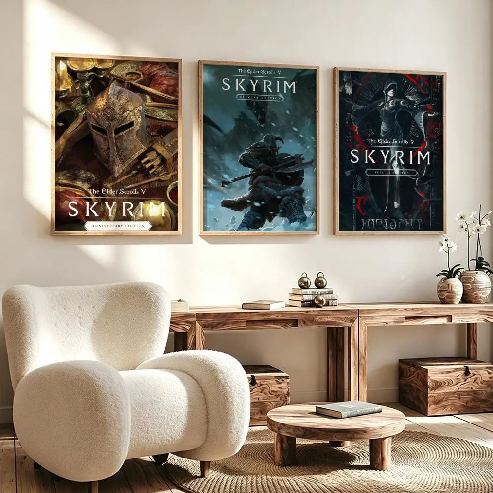 Modern Aesthetic Wall Art Poster game The Elder Scrolls V: Skyrim Poster for Office Home Decor Interior Large Wall Picture Print
