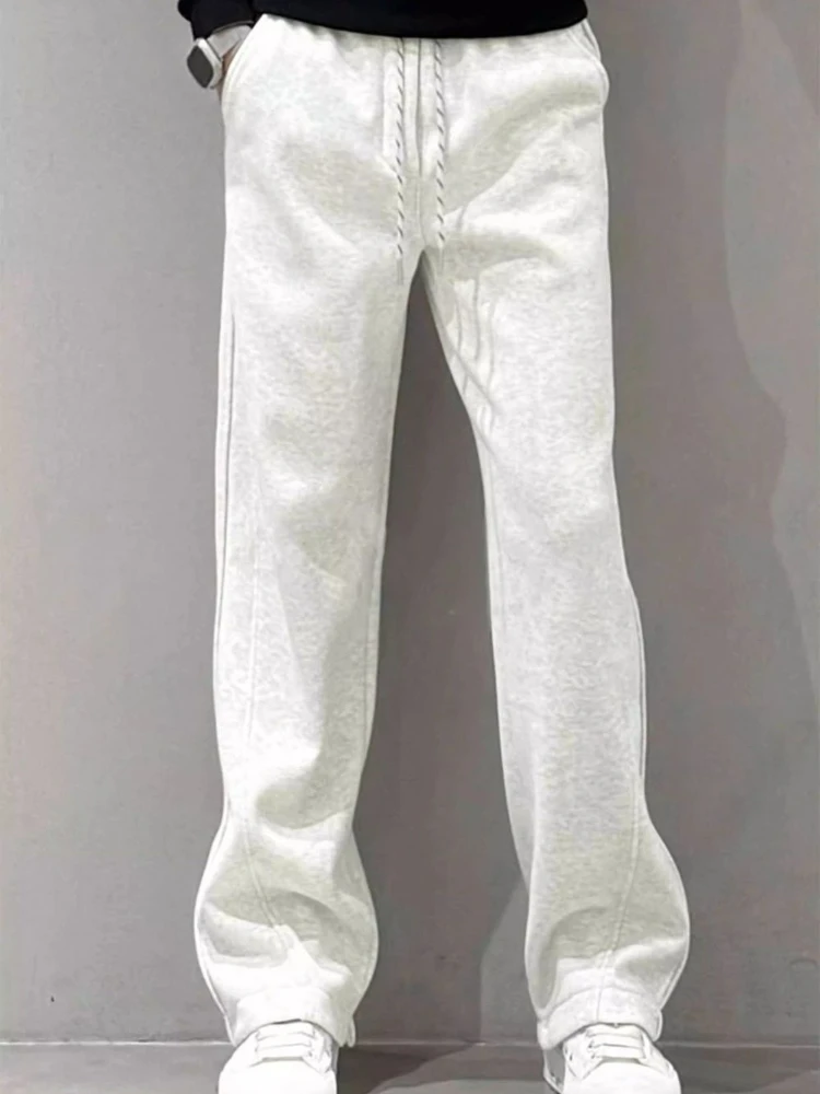 2026 Spring Fall Mens Relaxed Straight Casual Pants Lightweight Luxury Minimalist Fashion Joggers