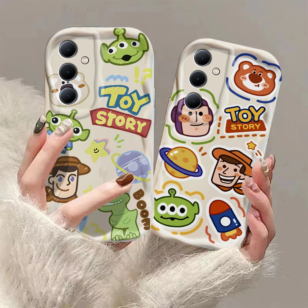 Anime Toy Story Buzz Lightyear 3D Wave Phone Case For OPPO Reno 11 F 8 T 7 Z 6 5 4 Pro F23 F11 F9 4G 5G Soft Silicone Back Cover