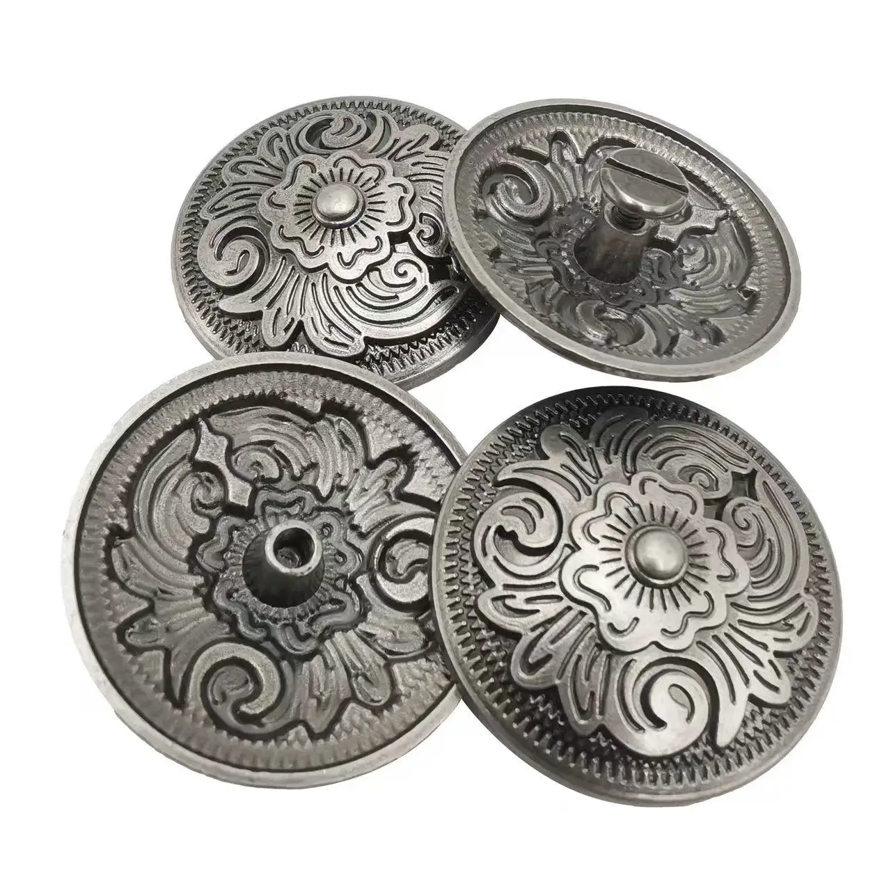 8-Piece Lotus-Pattern Rivets, Leather Art Accessories Rivets, DIY Luggage, Belt, Clothing and Leather Goods Decorative Fasteners
