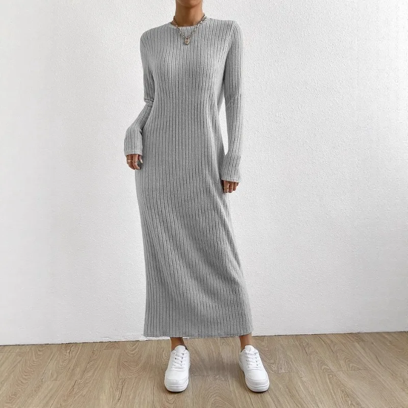 

Plus size, women's loose round neck long dress with fashionable appearance - elegant, comfortable simple can be worn in pajamas