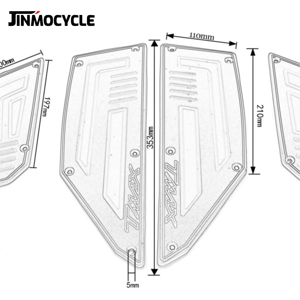 For Yamaha TMAX530 2012 2013 2014 2015 2016 Motorcycle Footboard Steps Motorbike Foot Footrest Pegs Plate Pads TMAX 530 T-MAX530