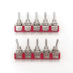 10Pcs SH T8014 Standard Lever 3Pin ON-OFF-ON Latching 3-Position SPDT Mini Toggle Switch