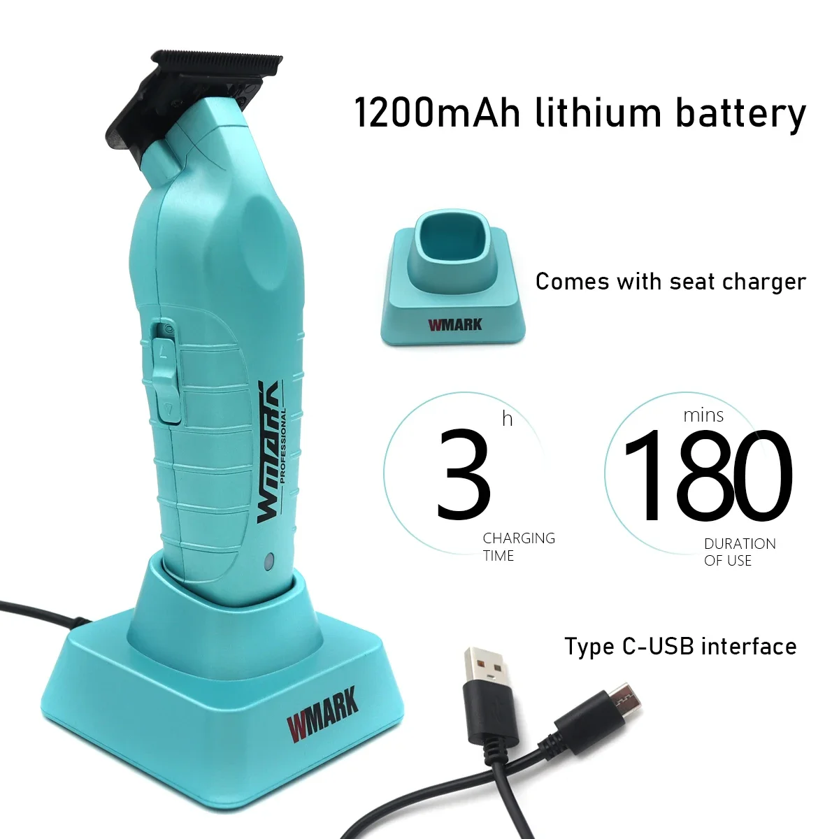 KM-2361 NG-317 مجموعة آلات القطع الاحترافية للمحرك المغناطيسي شفرة DLC مع شاحن قاعدة ماكينة قص الشعر للرجال