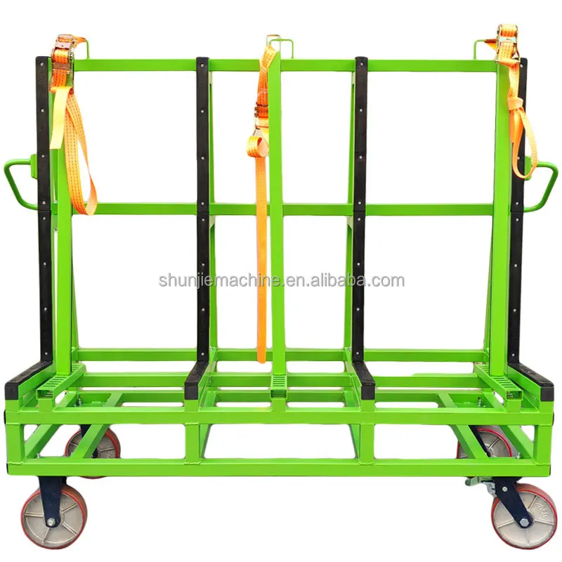 Production Workshop Designed 1600mm Length Heavy-duty Glass Slate Slab Transport Rack Glass Trolley