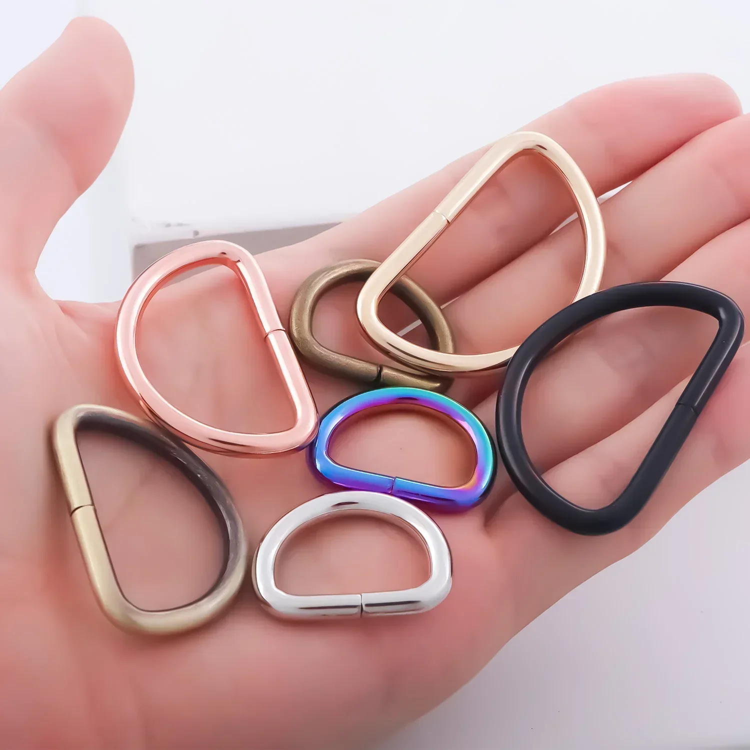 10pcs Metal D Ring for Purse Making, Dee Rings Metal Buckle for Bags Webbing Leather Straps Wallets Crafts Pet Collar Backpack