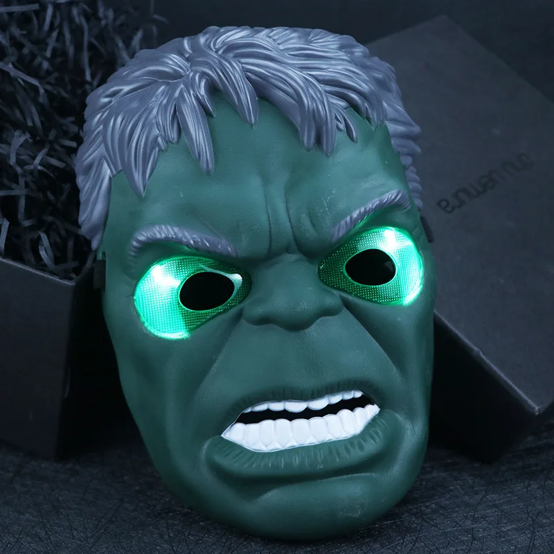 Superbohater Iron Man Niesamowity Spider-Man Rekwizyty do kostiumów Hulk Świecąca maska Akcesoria do kostiumów Spider-Man Cosplay Party Uroczy