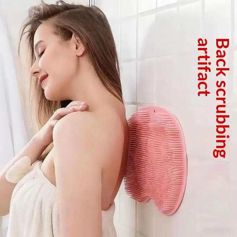Multifunctional Silicone Anti Slip Shower Mat With Sucker Exfoliating Massage Tool For Foot Back Dead Skin Removal Bathroom Use