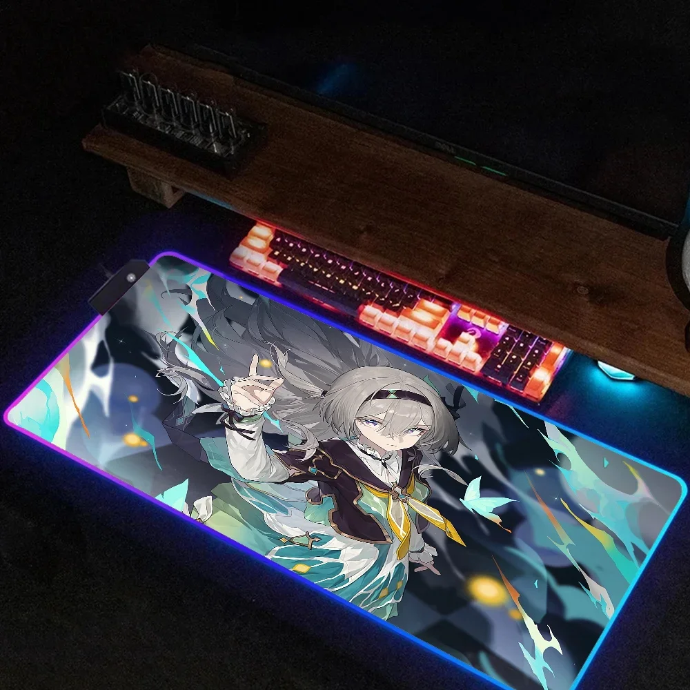 

Honkai Star Rail Firefly RGB HD Pad Steelseries Laptop Mat Gaming Mouse Pad Backlit Keyboard Gamer Table Pads Deskpad Mause Pad