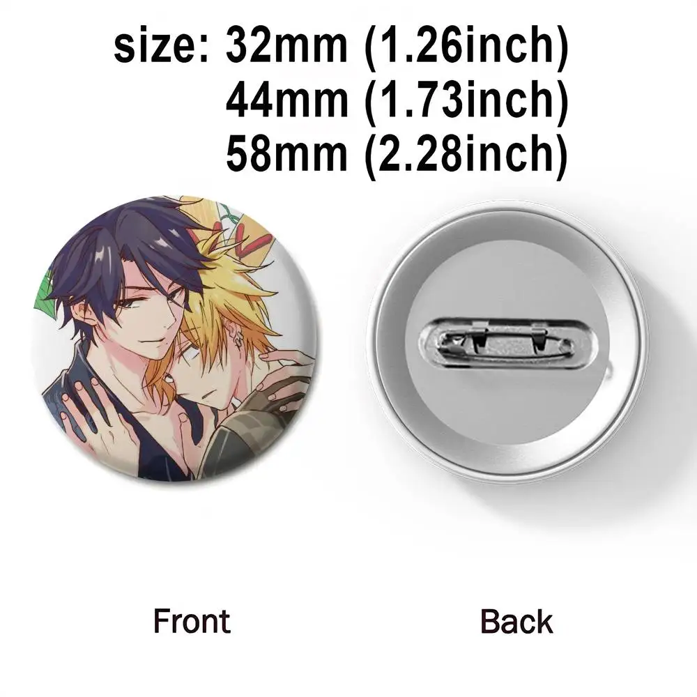H-hitorijime بطلي أنيمي شارات مستديرة رائعة شارة دبابيس الإبداعية دبابيس للملابس قبعة ظهره هدية اكسسوارات #5