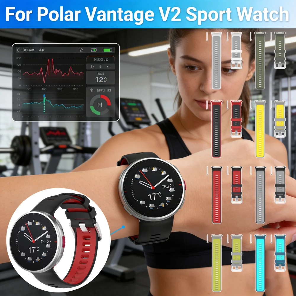 

Smartwatch Silicone Strap Replacement for Polar Vantage V2 Sport Watch Band Smartwatch Bracelet Belts