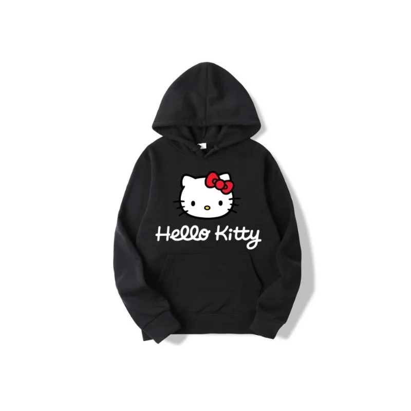 2024 New Fashion Casual Women's Hoodie Hello Kitty Cartoon Anime Men's Spring and Autumn Kawaii Oversized Pullover