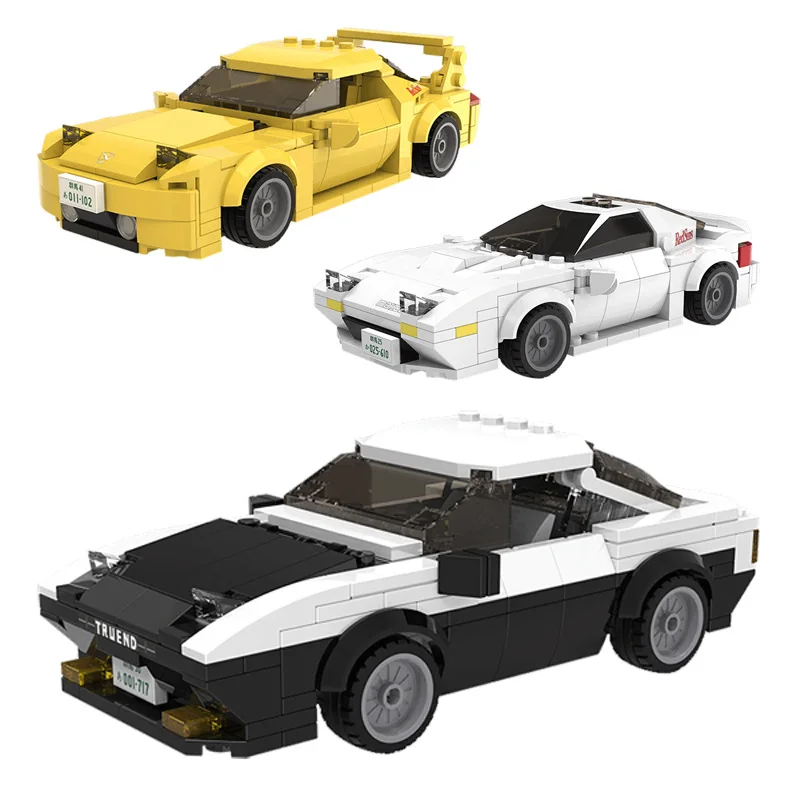 Japan Anime Initial D 1:24 Scale Classic Sport Car Trueno Ae86 RX-7 FC FD Building Block Vehicle Bricks Toys Collection For Gift