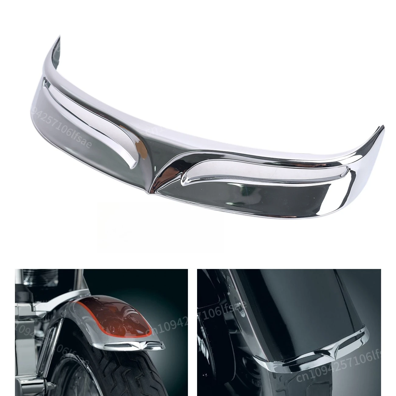 

Motorcycle Front Fender Leading Trailing Edge Tip Fairing Trim Cover Accessorie Fit For Harley-Davids on FLSTF Fat Boy 2007 - Up