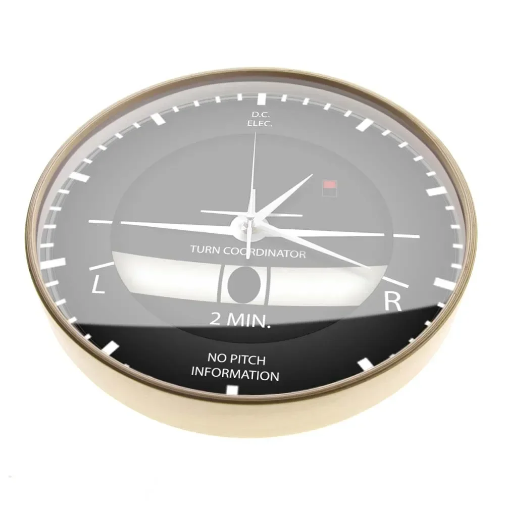 Turn Coordinator Modern Wall Clock Aviation Artificial Horizon Wall Clock Aircraft Decor Flight Instrument Artwork Printed Watch