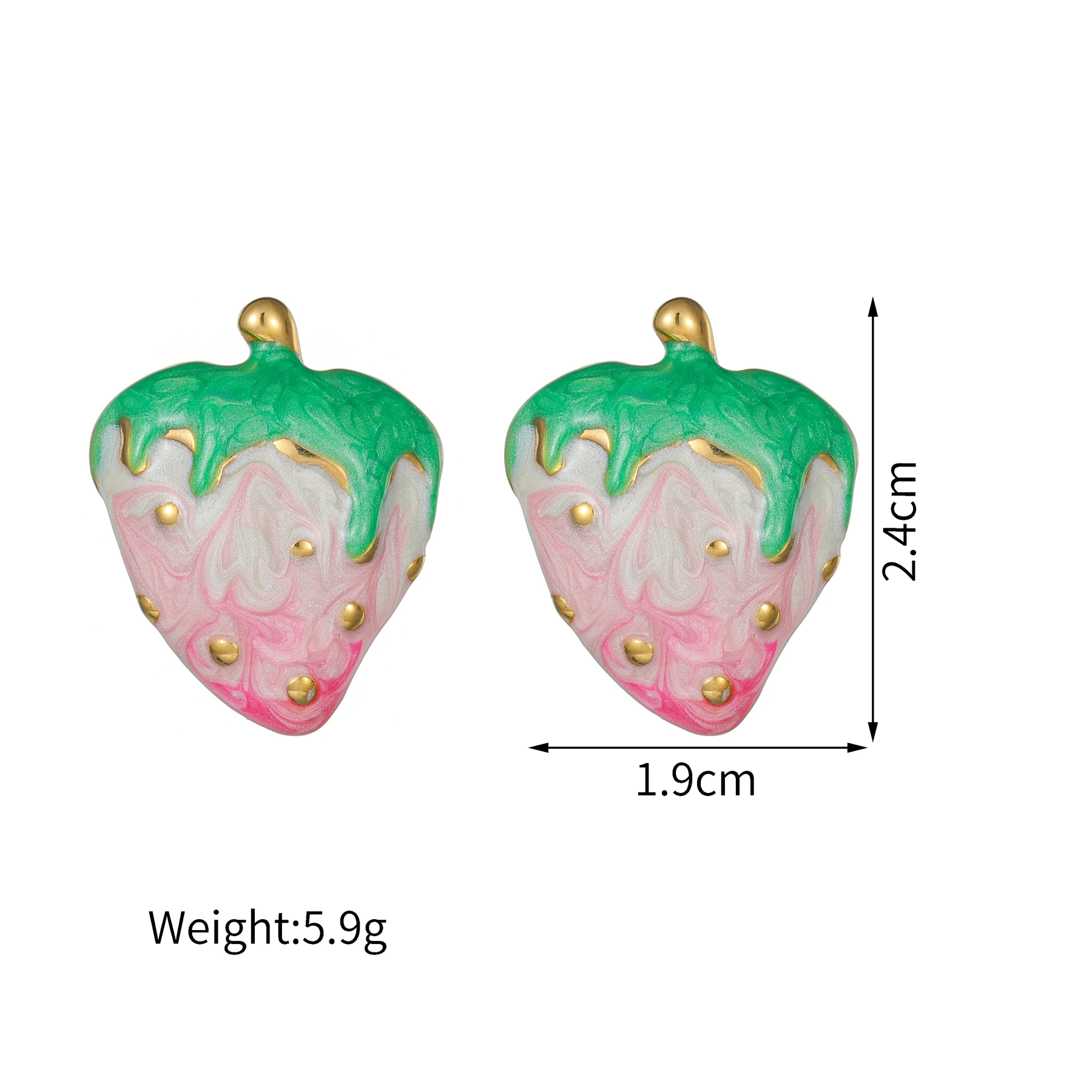 Cute Oil Drop Strawberry Earrings for Women Stainless Steel Vintage Statement Waterproof Earrings Mother Girl Jewelry Gift