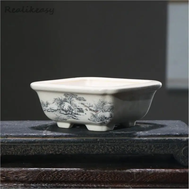 6Size Purple Sand Flower Pot Ceramic Bonsai Pot Handmade Succulent Flower Pot Chinese Landscape Flower Pot Home Decor LE302