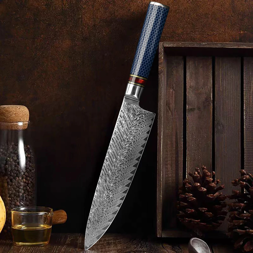 

JUMCSONG New 8-inch Chef Knife 67 layers Damascus Steel VG10 Core Super Sharp And Durable Cooking Yusheng Knife Kiritsuke Knife