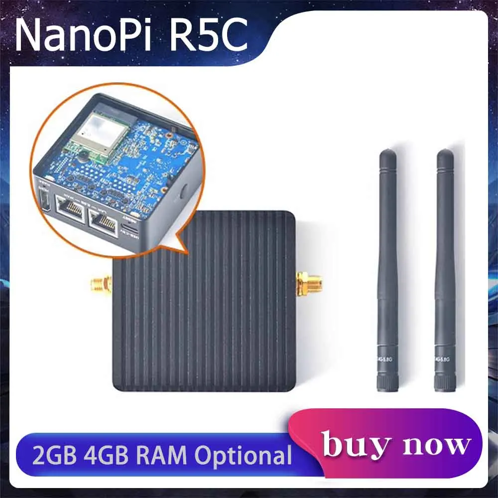 NanoPi R5C Rockchip RK3568B2 A55 Dual 2.5G Ethernet Port Support M.2 WiFi Module Linux/Openwrt/Debian/Ubuntu 2 4 GB RAM Optional