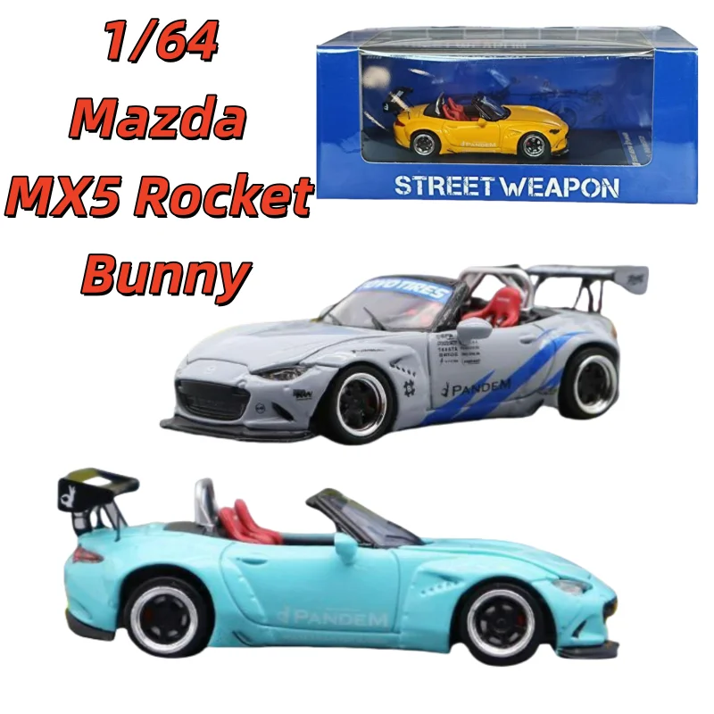 

SW Diecast 1/64 Scale Mazda Alloy Car Model Mazda MX5 Rocket Bunny Convertible Sports Car Play Vehicles Original Box