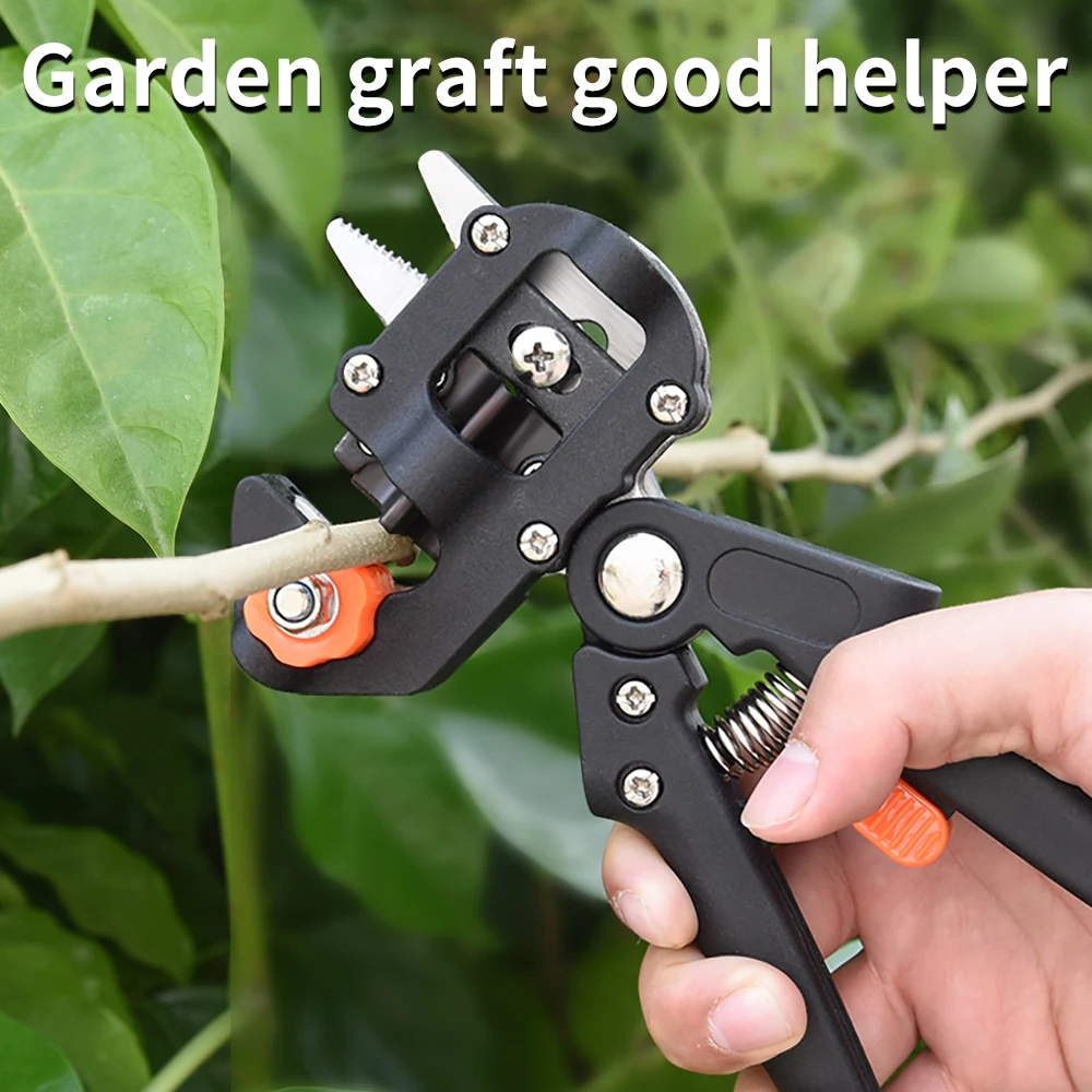Grafting Pruner Multi-function 2-in-1 Garden Grafting Tool Fruit Tree Grafting Scissors Pruning Tool Kit