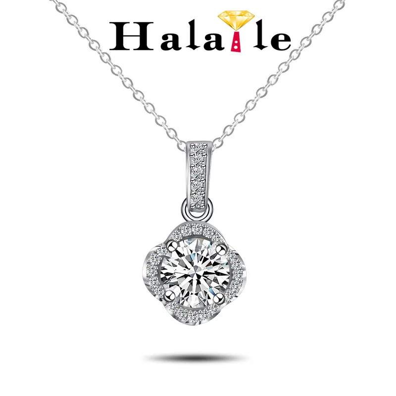 

Halaile S925 женские ожерелья из муассанита пара кулон с замком женский стерлингового серебра модные ювелирные изделия ожерелье из муассанита