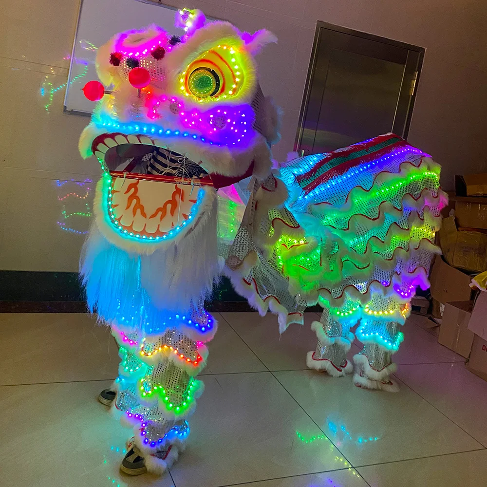 LED light lion dance amusement park performance lion dance props Chinese traditional lion dance performance double lion props