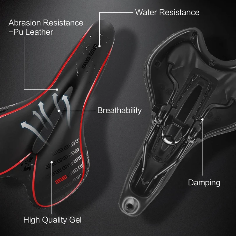 MTB Mountain Bike Seat Road Bicycle Saddle Comfortable Soft Cycling Cushion Exercise Bike Saddle for Men and Women Wholesale