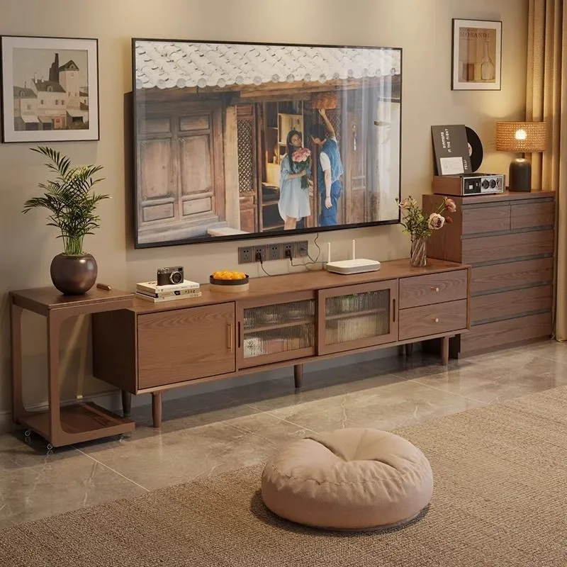 

Shangxin Pavilion solid wood TV cabinet storage storage integrated living room home antique coffee table combination
