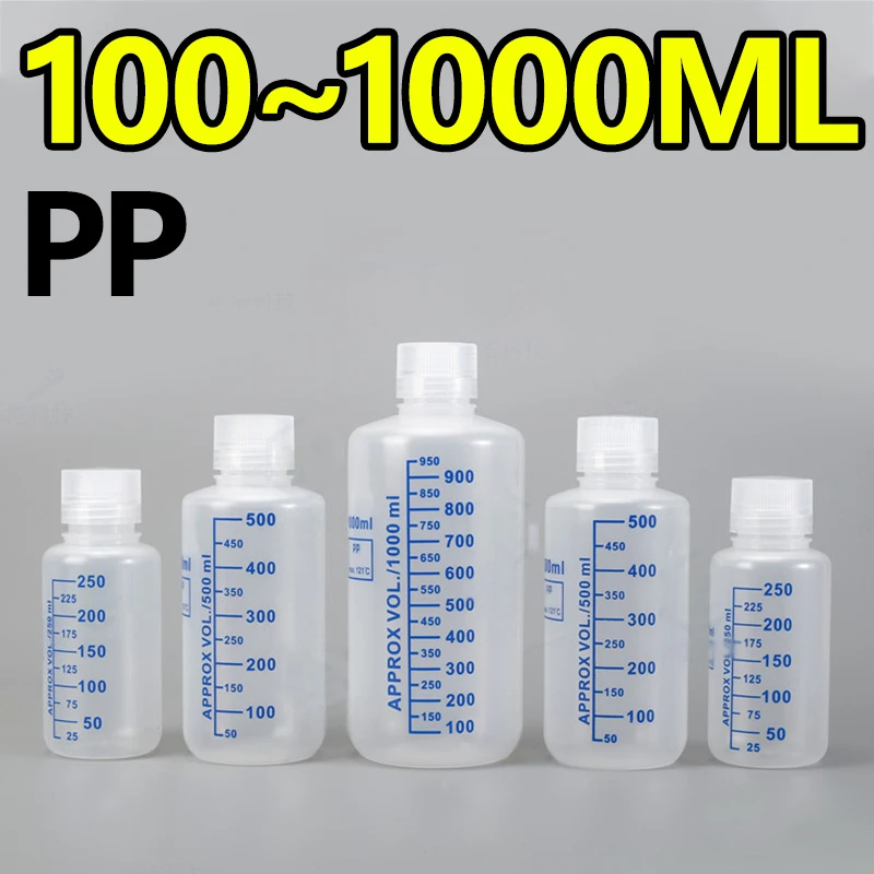 

PP plastic reagent bottle, blue scale small mouth/large mouth, high temperature and high pressure sterilization 100ml~1000ml