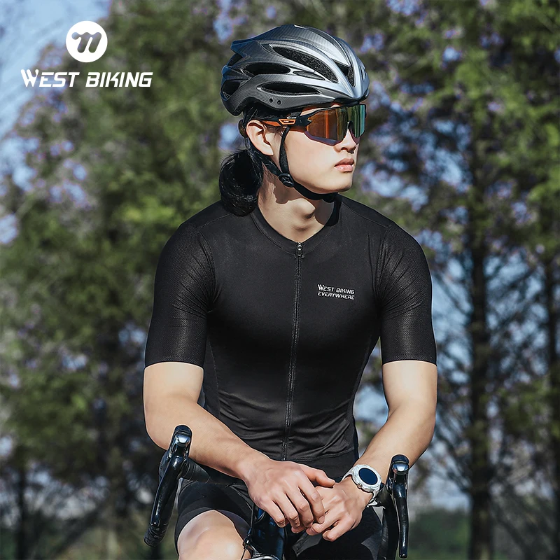 WEST BIKING Summer Men's Cycling Jersey Short Sleeve Women's Sports T-shirt Motocross MTB Enduro Breathable S-3XL Bike Clothing