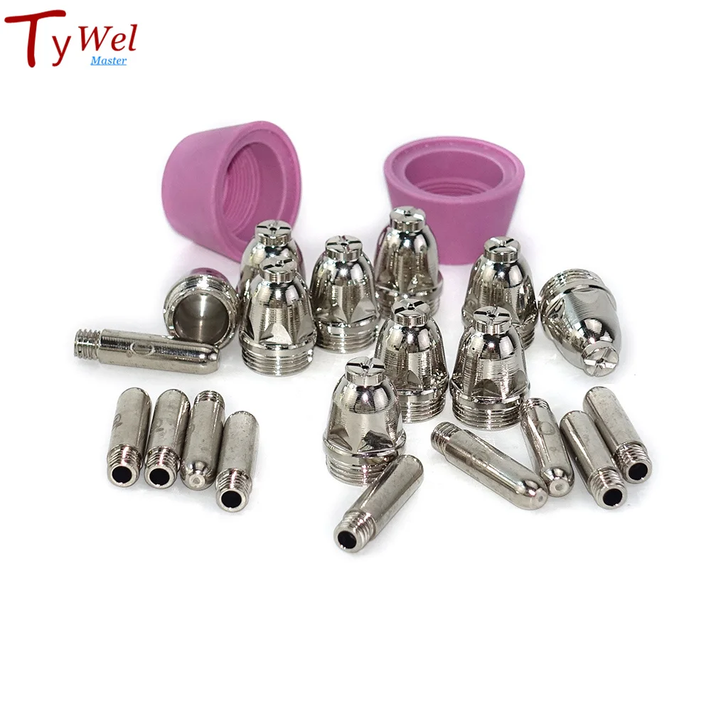 22pcs AG60 Plasma Cutting Torch Consumables SG55 Cutting Gun 60A Plasma Cutting Machine Shield Cup Nozzle Electrode