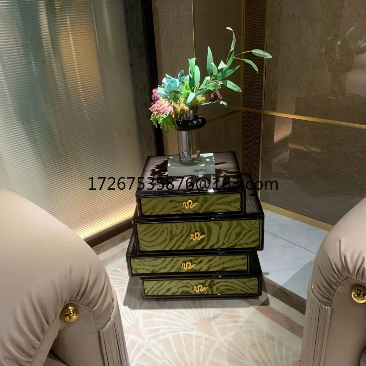 

New serpentine handle corner few bedside functional decorative cabinet villa large flat high-end