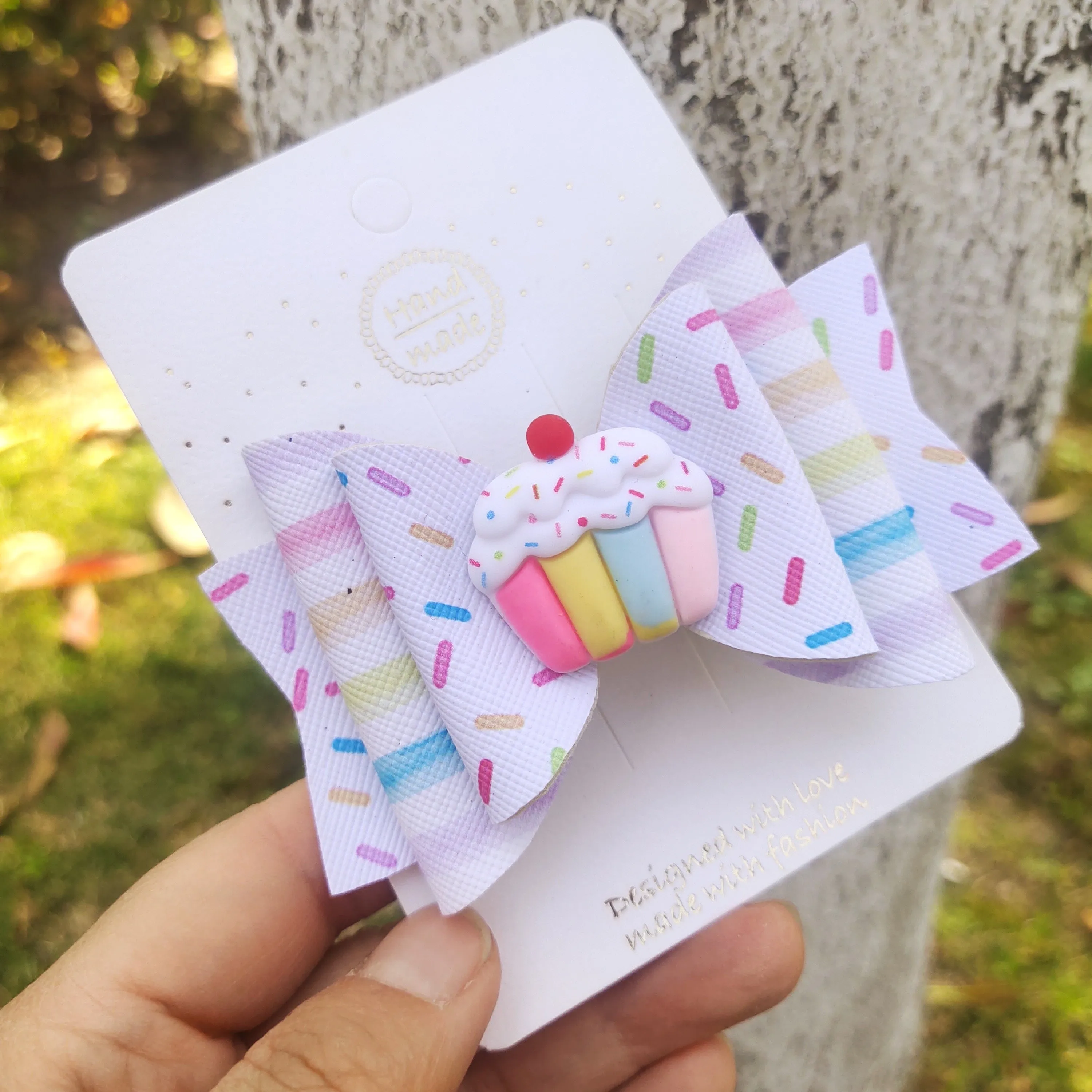 2022 Ice Cream and Cupcake Hair Bows for Girls Cute Hair Clips Headwear Hairpins Hair Accessories 3.5 INCH SIZE
