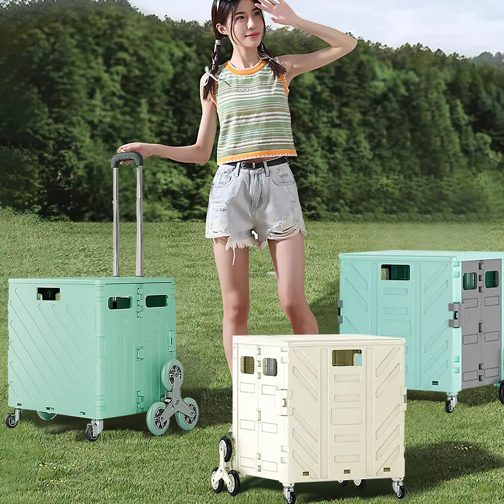 경량 브러시 트롤리 수하물 트롤리 익스프레스 접이식 쇼핑 카트, 계단 등반용, 가정용 핸드 풀