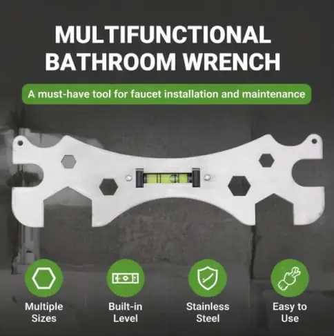 Shower Installation Multifunctional Bathroom Wrench Universal Leveler Level Ruler Complete Set of Tool for Plumber Electricians