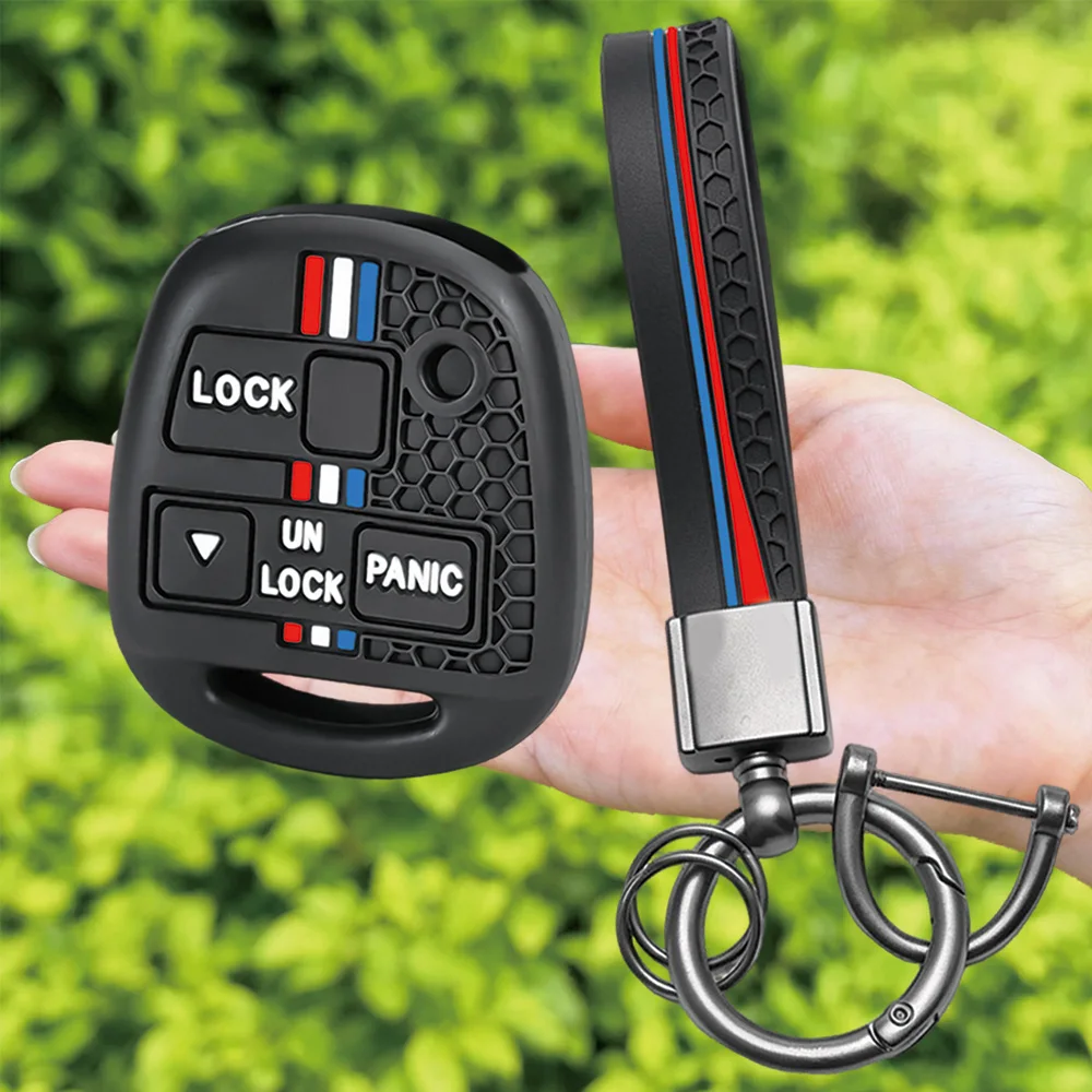 For Toyota Land Cruiser FJ Cruiser For Lexus ES GS LS IS RX SC LX Silicone Smart Key Shell With Wrist Strap And Key Ring