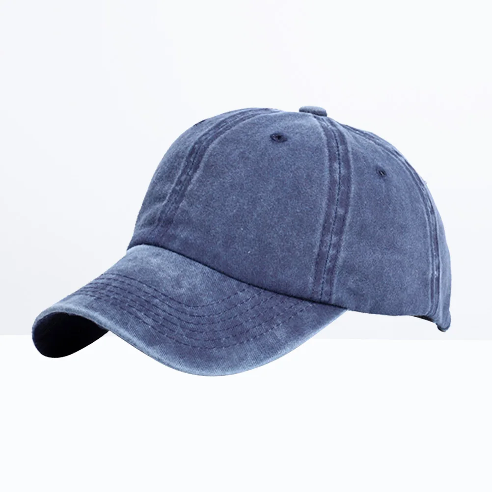 

1pc Cotton Baseball Cap Unisex Summer Sun Hat For Men Women Teens Outdoor Travel Beach Wear Dark Blue Fashion Headwear
