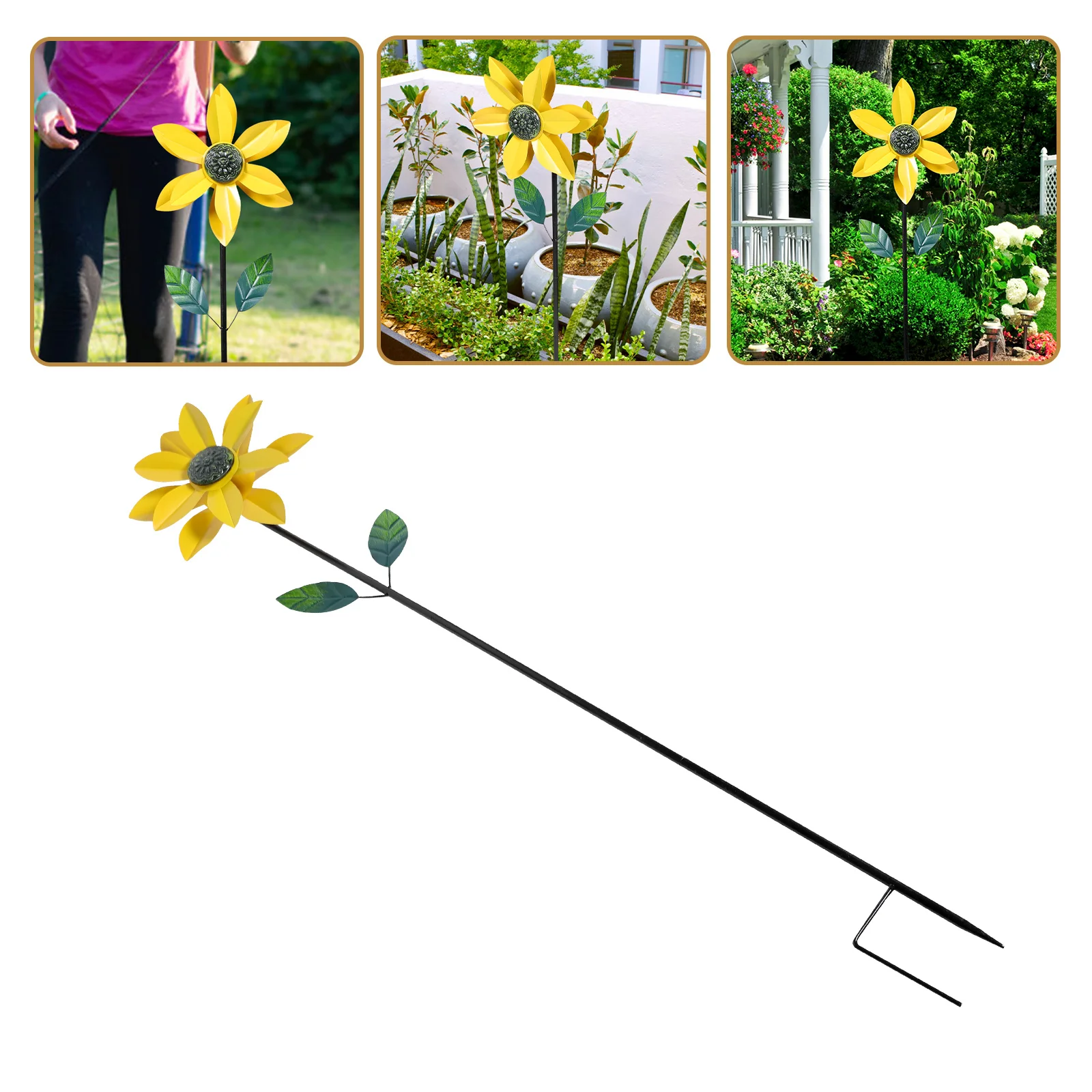 

Metal Sunflower Windmill Garden Decoration Outdoor Yard Ornament Rotating Windmill Craft for Lawn Garden Windmills for The Yard
