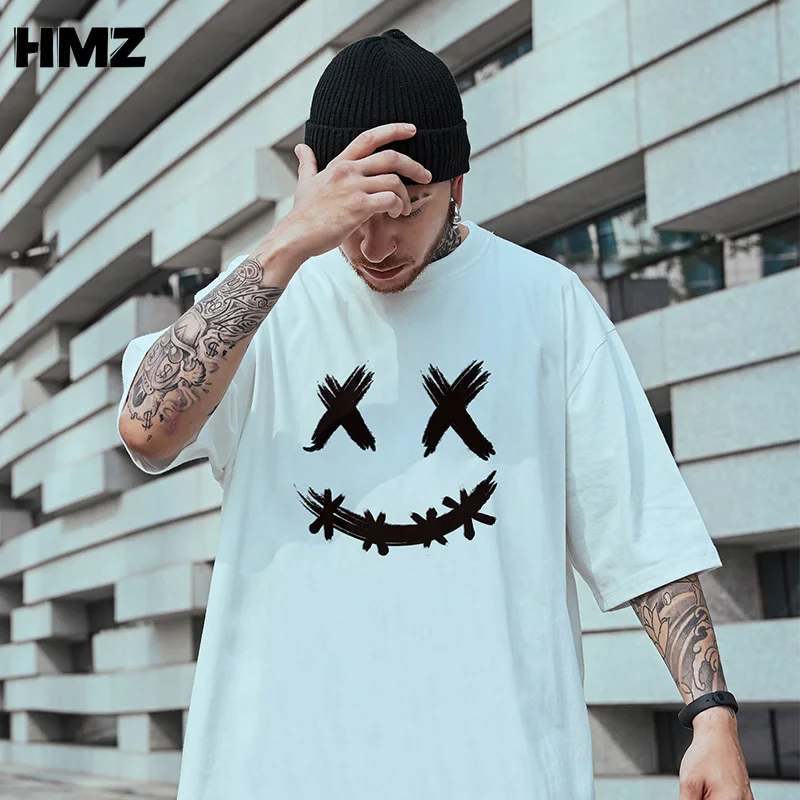 

HMZ Hip Hop Men Oversized T Shirt Men Summer Printing Tee Streetwear Men Cotton T Shirts Male Clothing New Fashion Tops