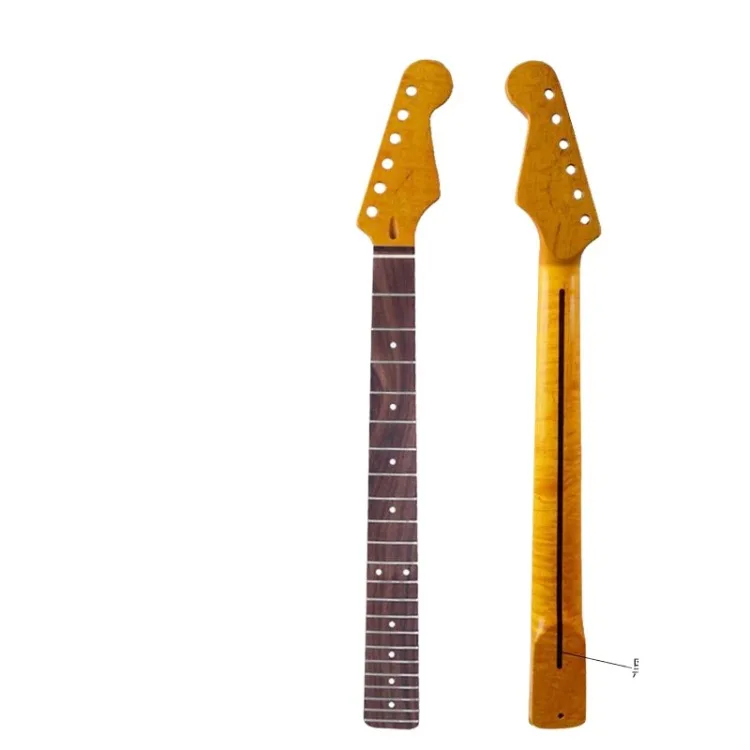 

2025 ST Guitar Neck 21 22 Fret Canadian Flame Maple Small Head High Gloss Matte Handle Rosewood Fingerboard For ST