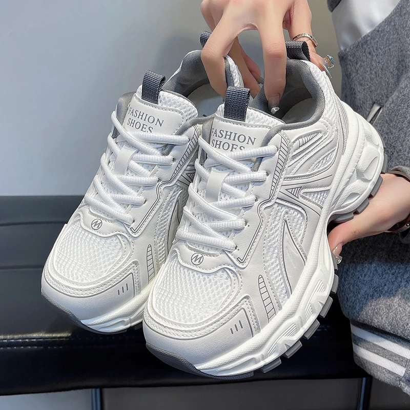 

Sports Dad Shoes Women 2026 Spring New Versatile Korean Version Thick Sole Height Increasing Casual Breathable Running Shoes