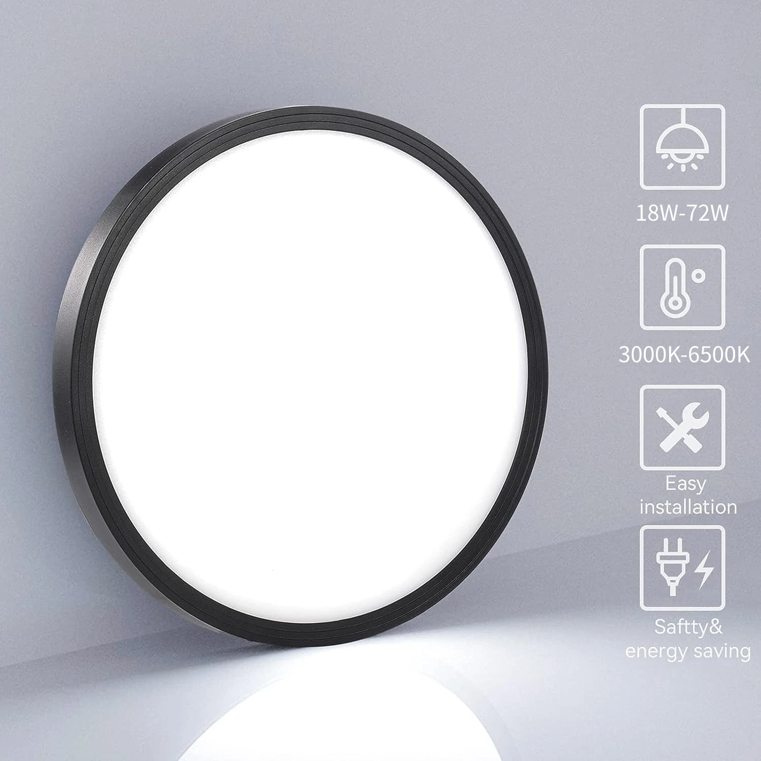 Lámpara de techo LED ultradelgada, iluminación interior, decoración de habitación, luz de techo para cocina, dormitorio, pasillo y baño, 27cm, 37cm, 220V