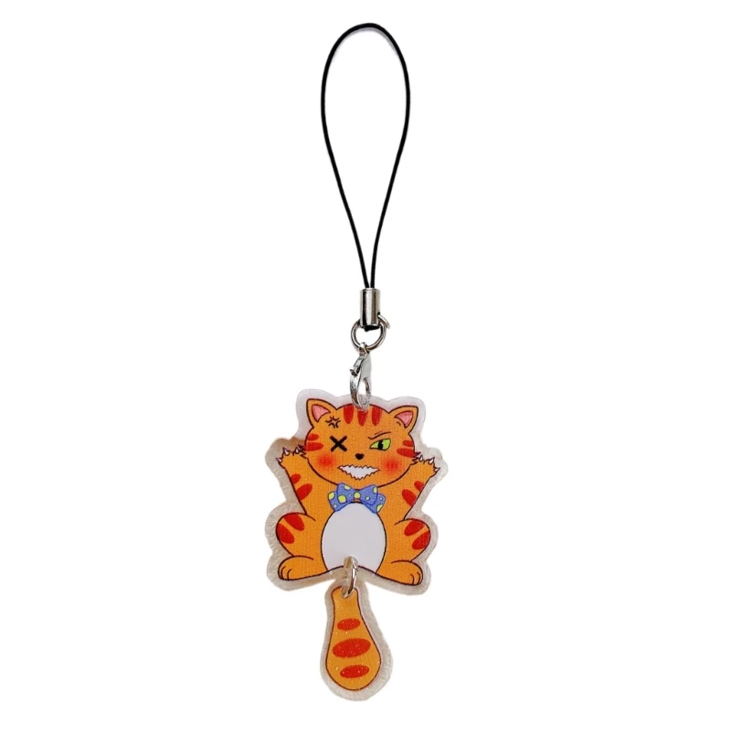 Cartoon Acrylic Keychain Print Keyring Bag Ornament for Mobile Decoration