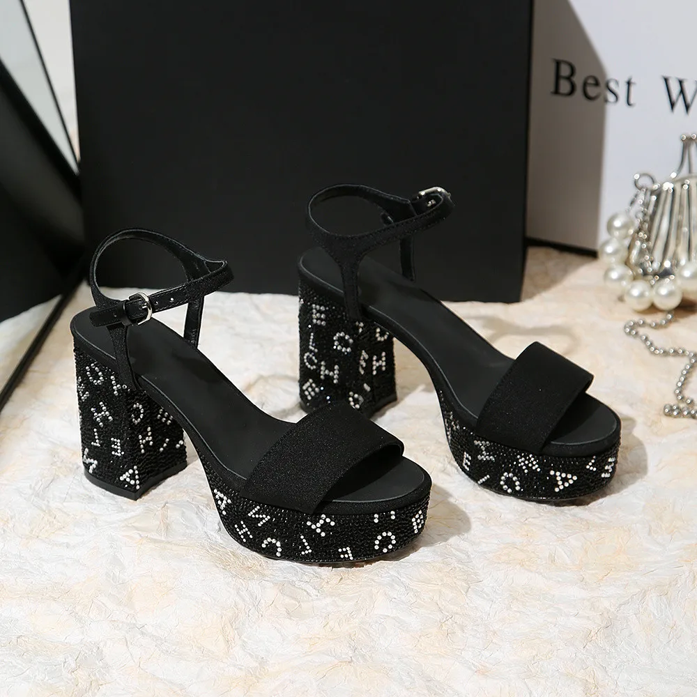 MILI-MIYA New Arrival Simple One-Strap Design Women Kitting Sandals Thick Heels Round Toe Buckle Strap Dress Party Summer Shoes