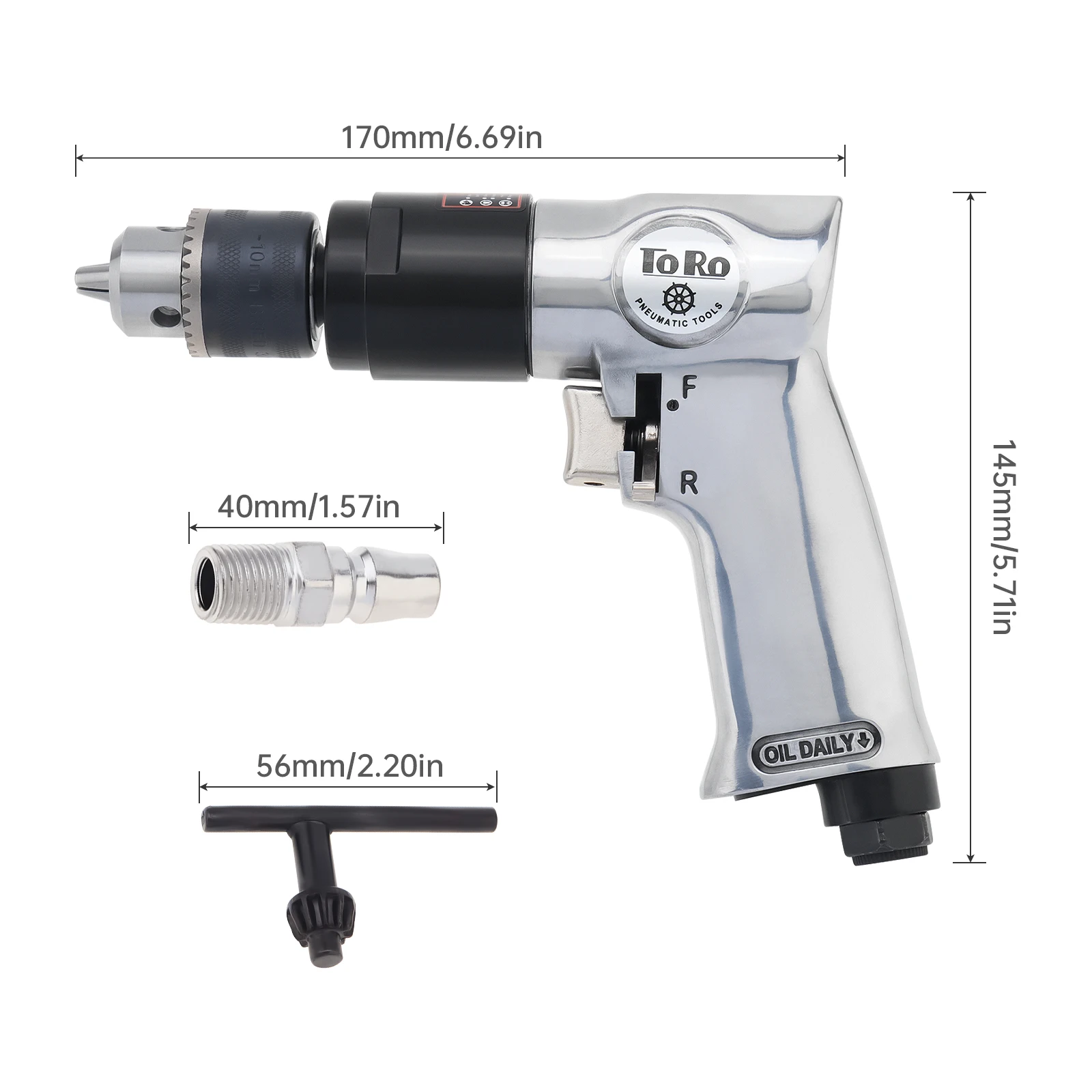 تورو العملي TR-5100 3/8 "1800rpm عالية السرعة اللاسلكي مسدس نوع هوائي بندقية الحفر عكسها الهواء الحفر ل حفر حفرة