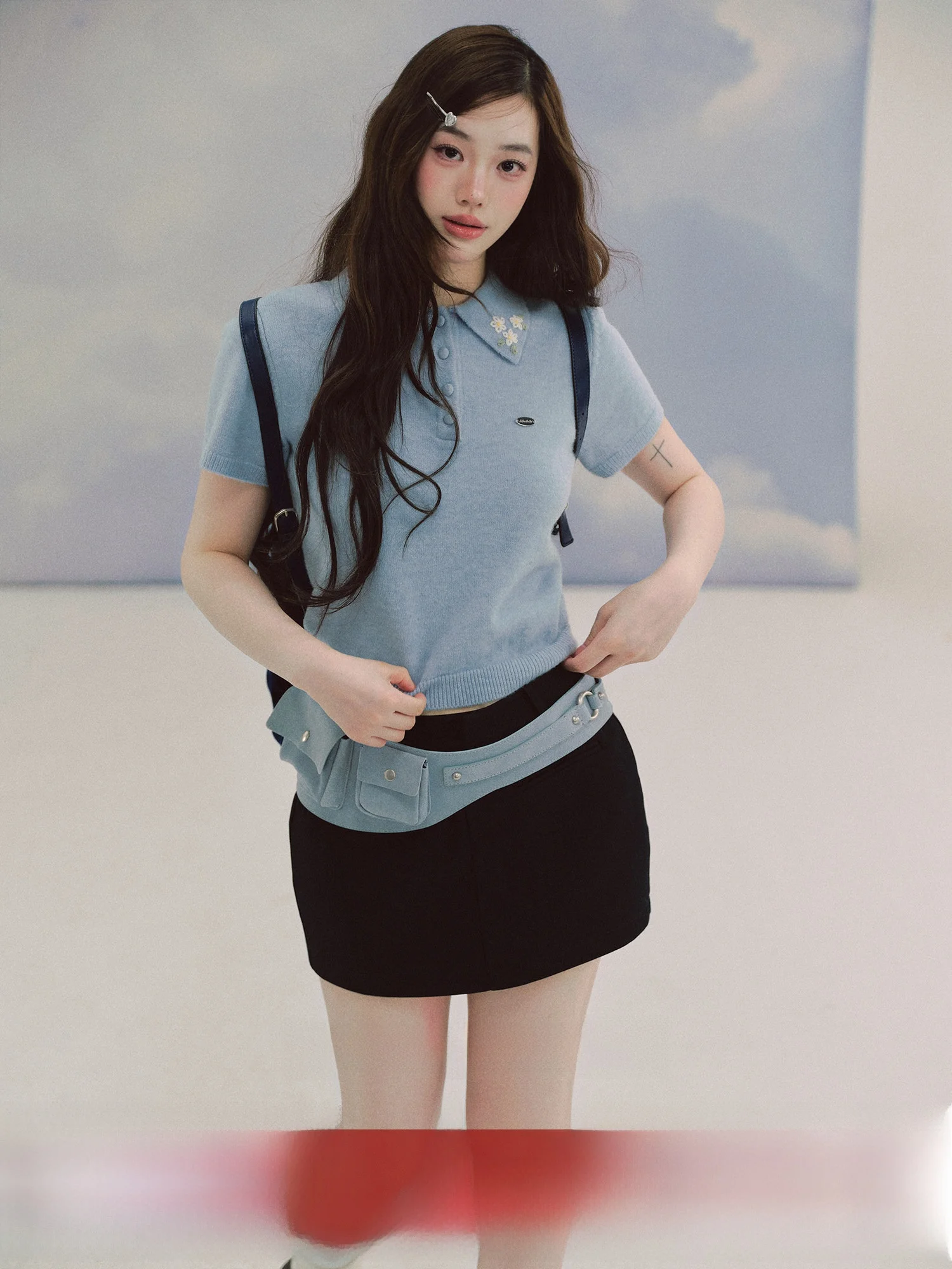 

Spring Awakening Embroidered Waist-Cinching Ne ort Sve Women's Sweater Faionable Slim Fit Casual Wear Polyester...