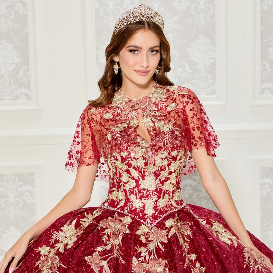 Customized Burgundy Quinceanera Dresses Embroidery Ball Gown Sweetheart Lace Beading Party Princess Sweet 16 Party Dress YQD22